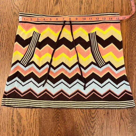 Missoni Knit Multicolor Zig Zag Print Mini Skirt Size Sm/Md - Picture 2 of 7